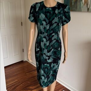 Calvin Klein green and black midi dress